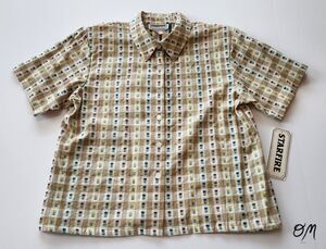 VTG Starfire Womens Tulip Buffalo Check Cottagecore Button Shirt - Size 14 - NWT